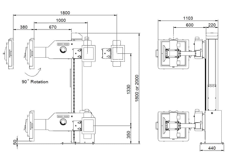 Straight Arm Tech Drawing 1 | TI-BA Enterprises